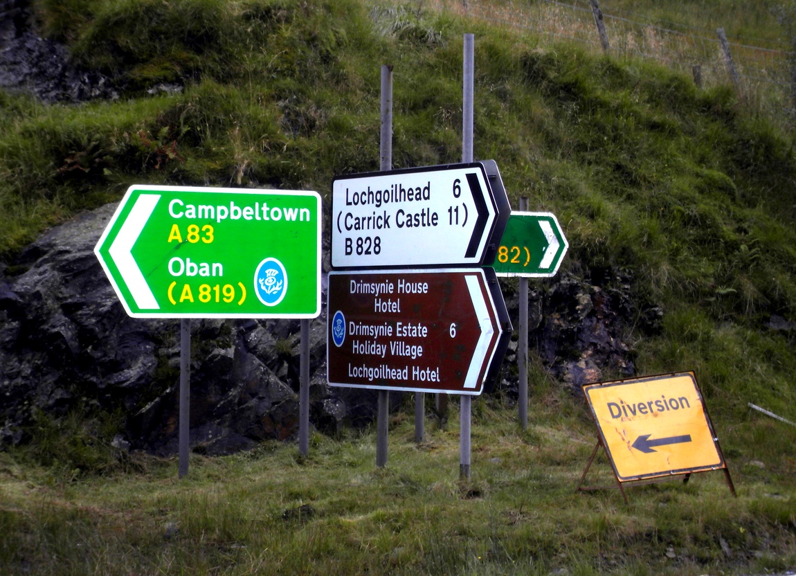 Дорожные знаки в Шотландии