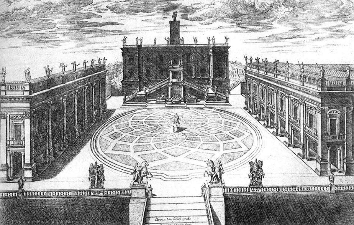 Капитолийская площадь в Риме (рисунок)