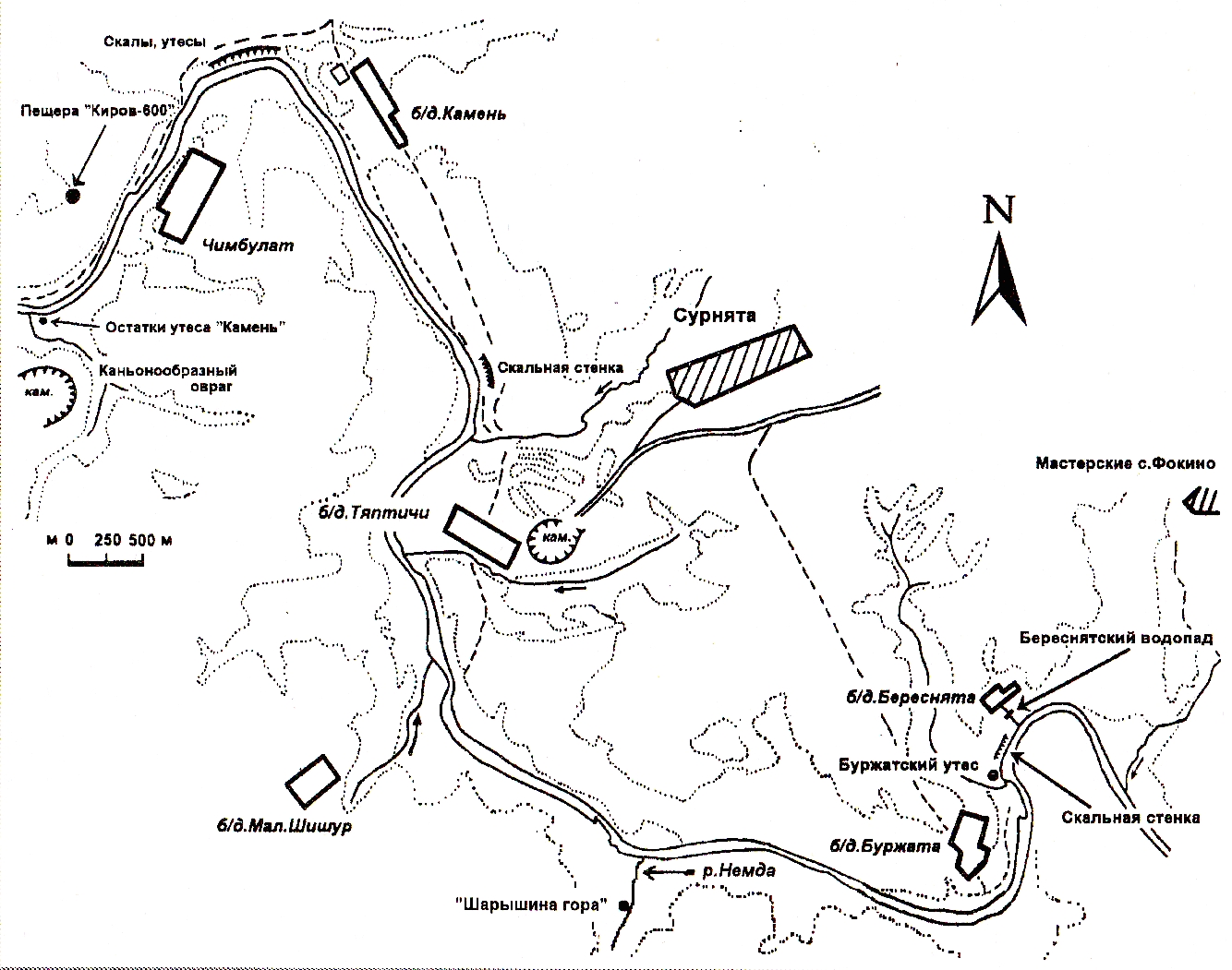 Схема участка реки Немды