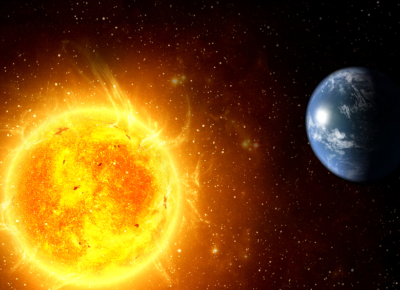 Солнце и планета Земля